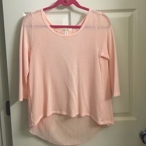 Francesca's Miami Brand Pink Lace Back Hi/lo Top