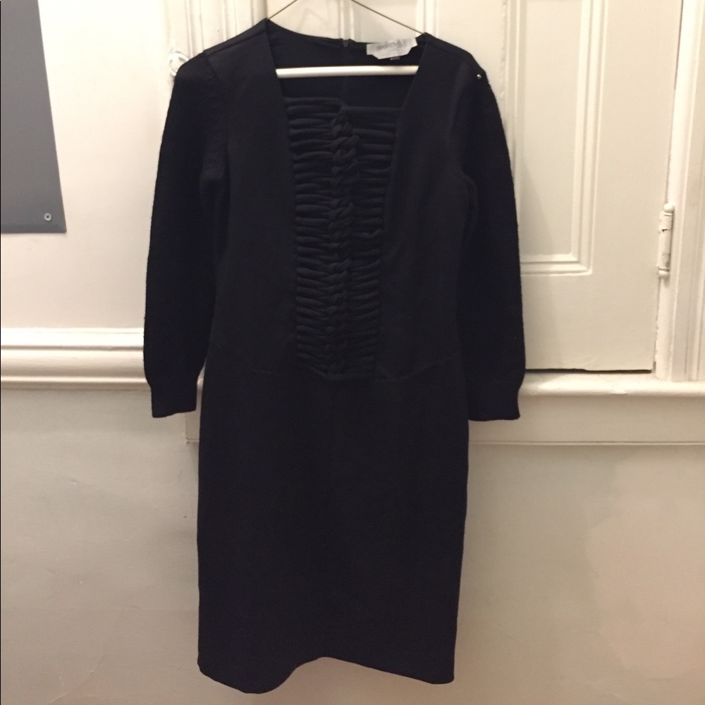 Black Sportmax Dress knee length braid design