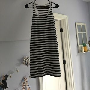 black and white stripped dress