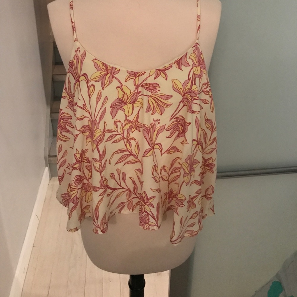 Yellow and pink/red blouse shirt