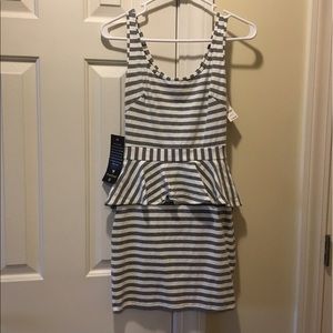NWT Bebe striped peplum dress. XS