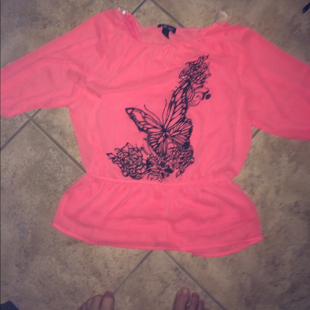 very pretty neon pink color dress w black outline