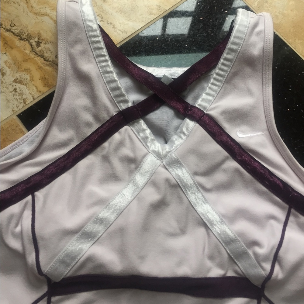 Nike blush/pearlized white/shimmering burgundy top