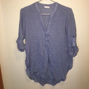 Light blue quarter sleeve blouse