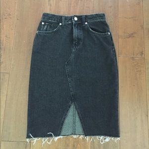 High waisted faded black denim skirt (brand new)!!
