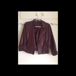 Maroon pleather jacket
