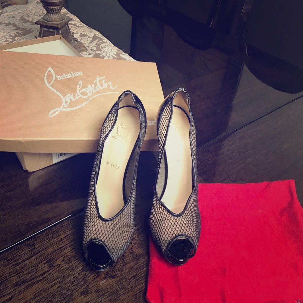 Christian Louboutin Black Lace Heels