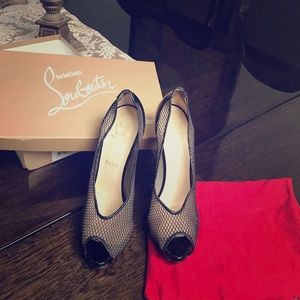 Christian Louboutin Black Lace Heels