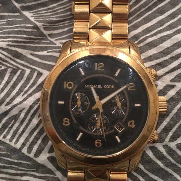 Michael Kors Black and Gold big face watch