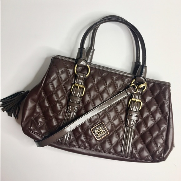 Vera Wang Purse - Brown Handbag Shoulder Bag Tote - Picture 1 of 5