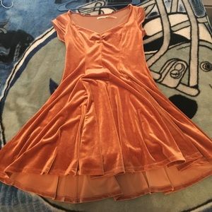 Rose gold velvet dress Urban Outfitters