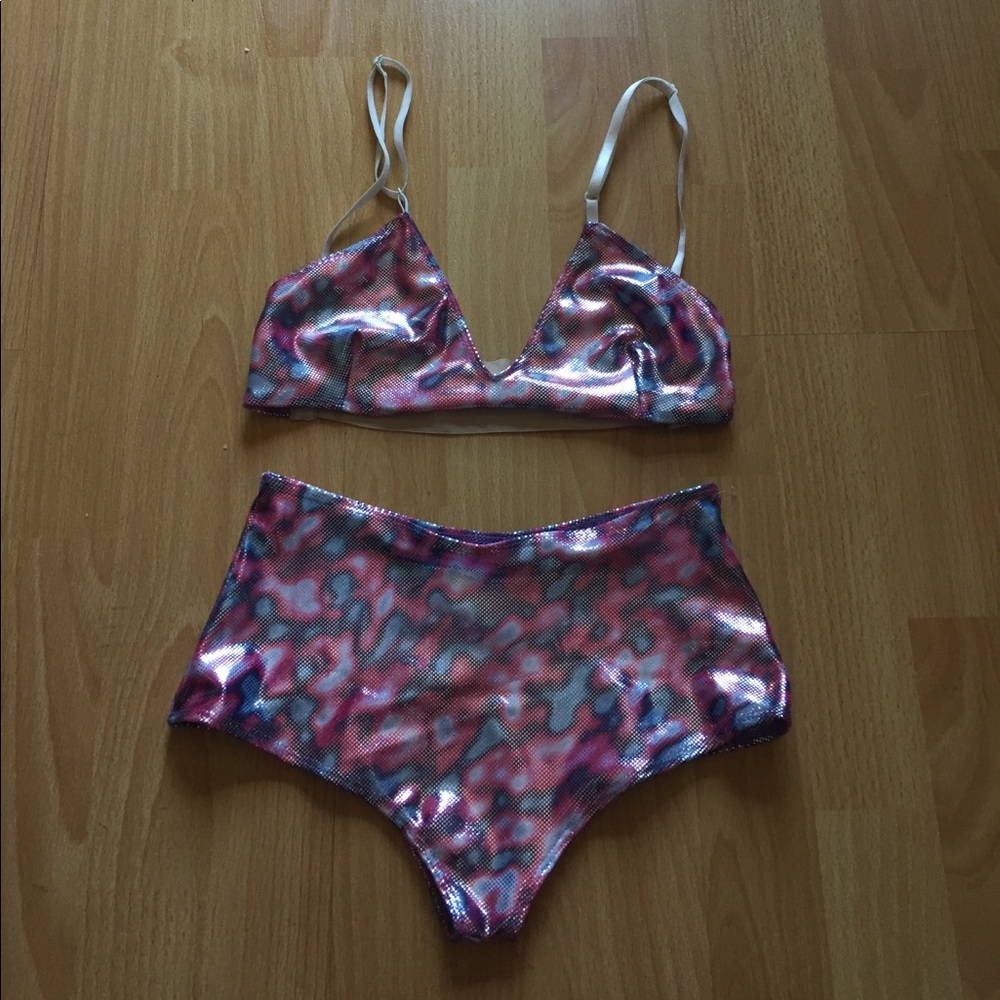 Raver metallic swim suit
