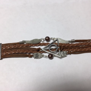 Brown Deathly Hallows Bracelet (two beads)