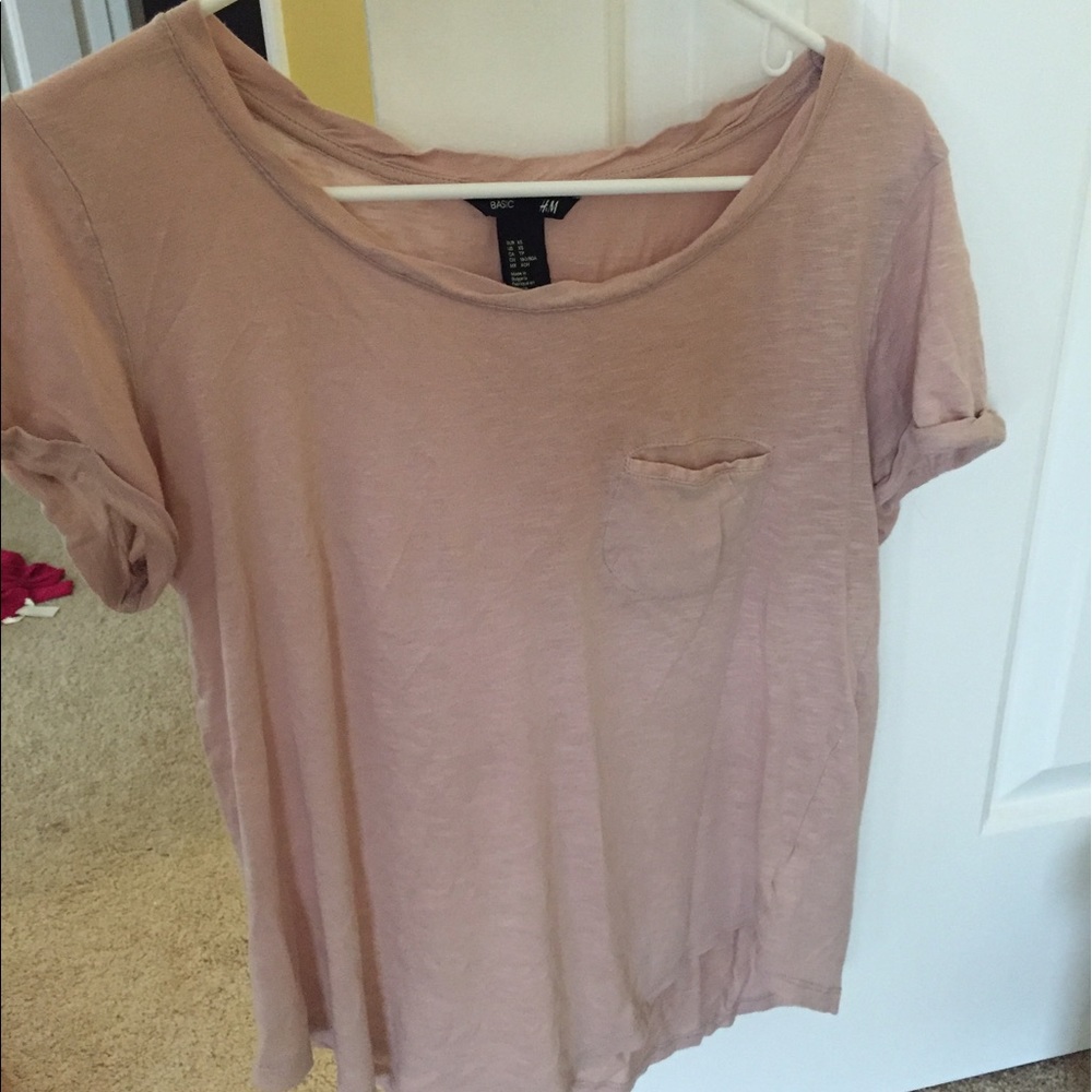 H&M basic t-shirt color: nude pink size: XS