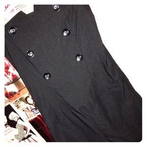 Black button romper