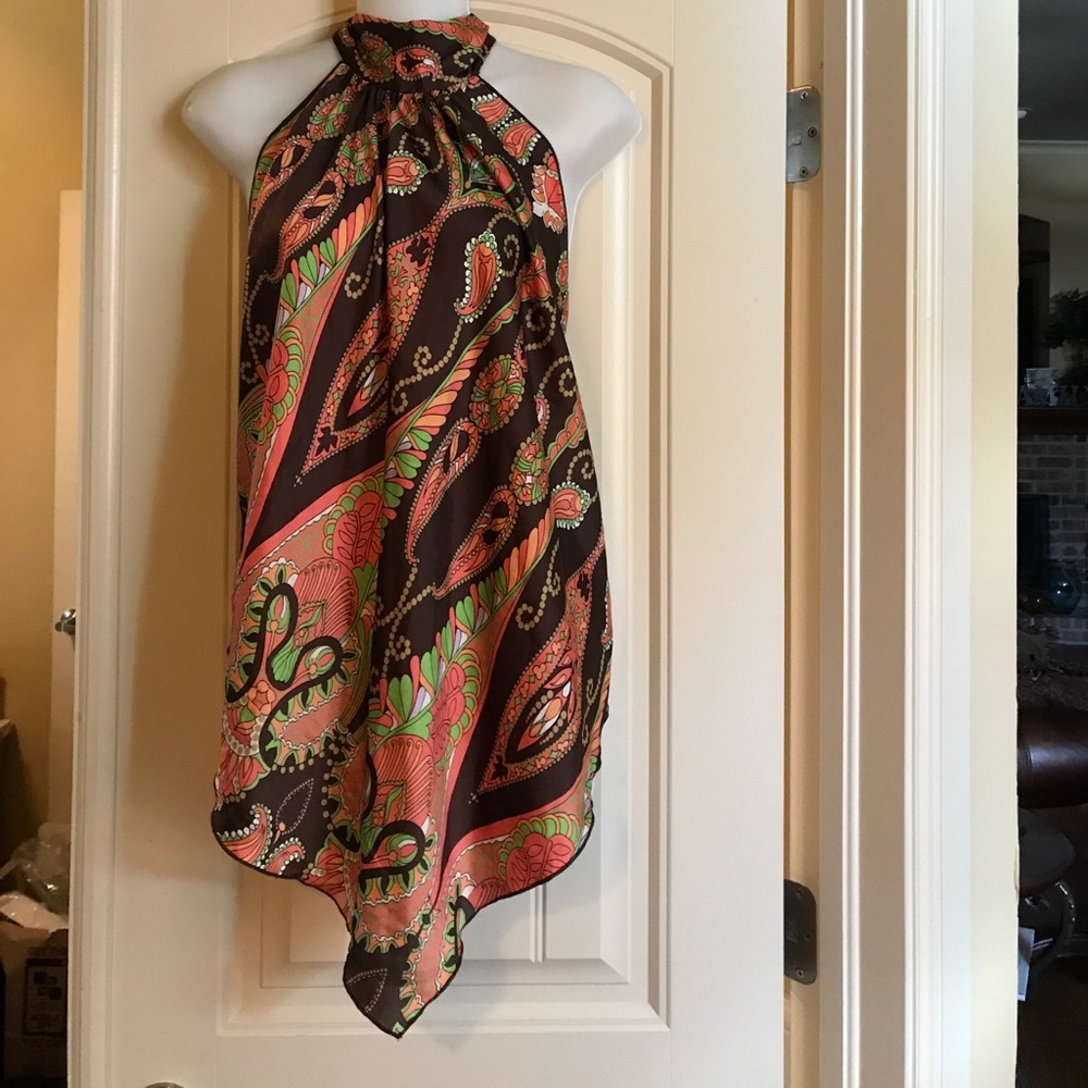 Paisley design halter blouse top