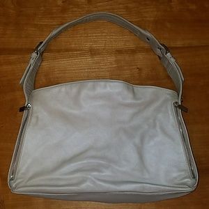 Perlina buttery leather cream metallic handbag