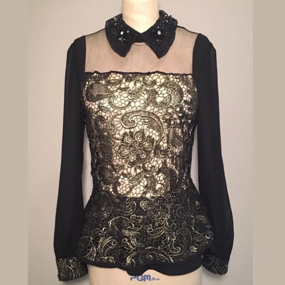 Custom Collar embellished blouse