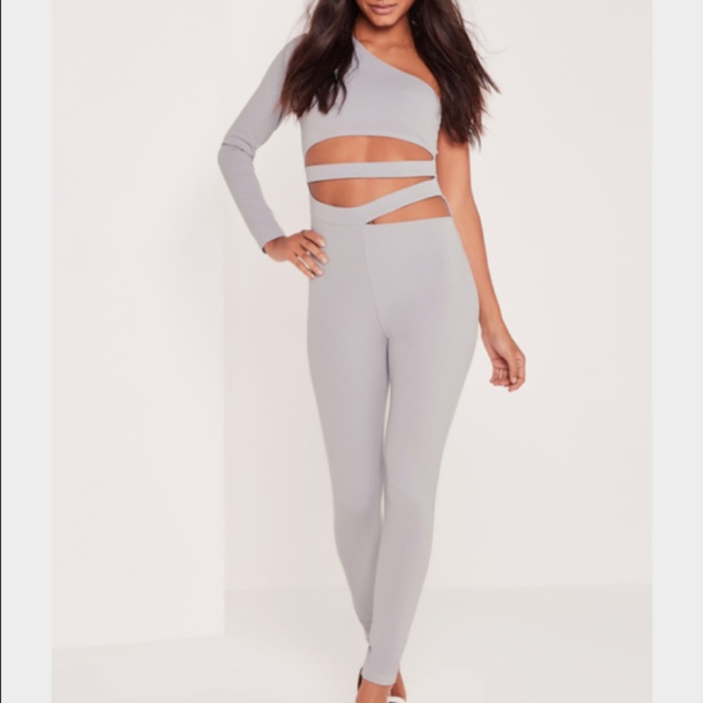 One Shoulder Waist CutOut Jumpsuit