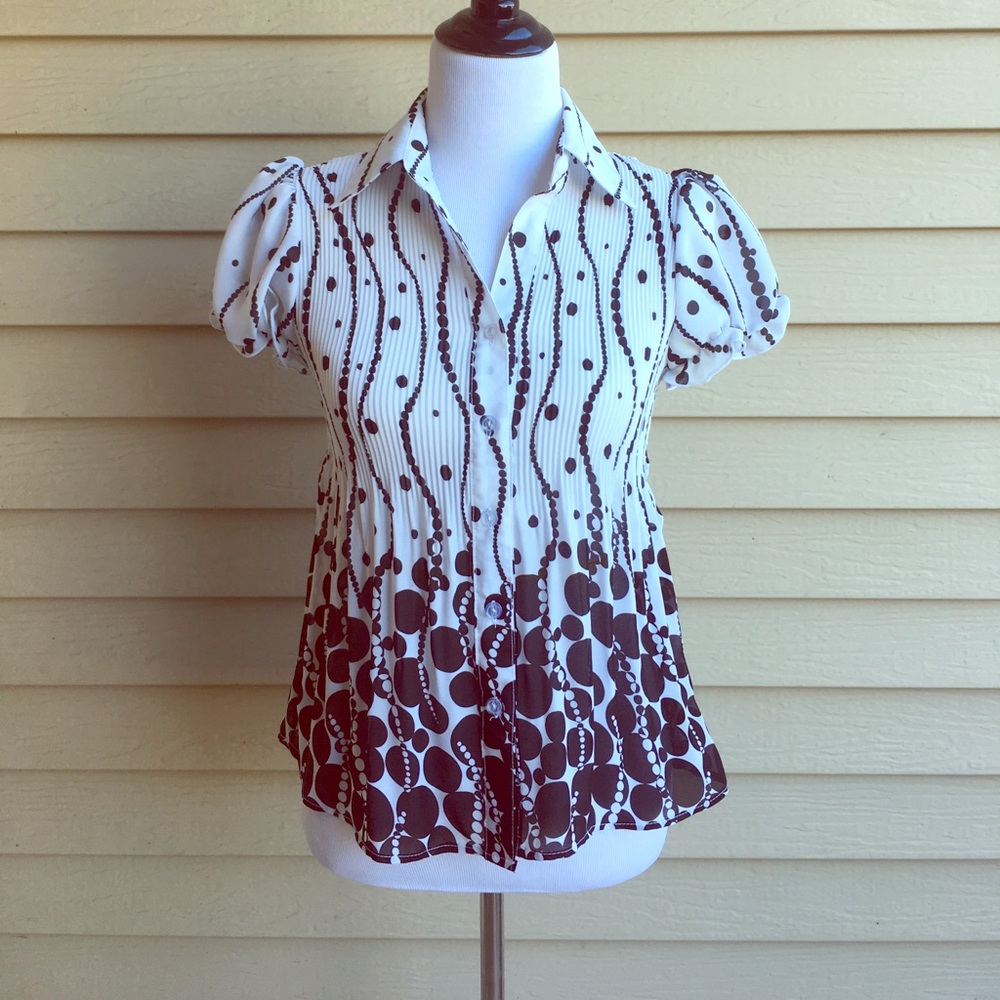 Serenade black & white polkadot blouse