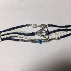 Navy &White Harry Potter Deathly Hallows Bracelet