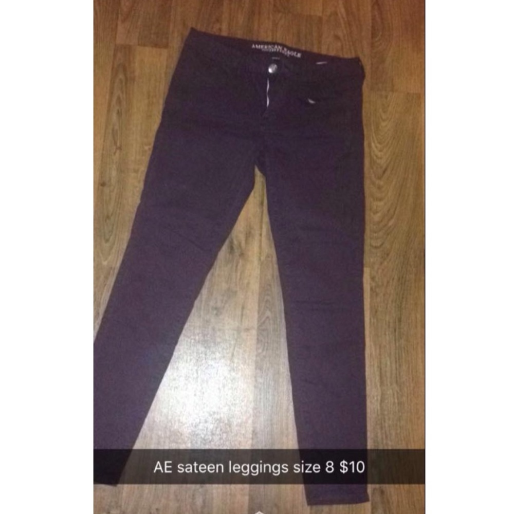 AE maroon sateen leggings