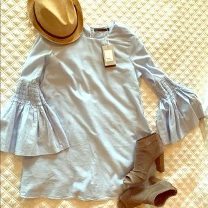 Zara Dress Shorts light blue poplin Cotton M
