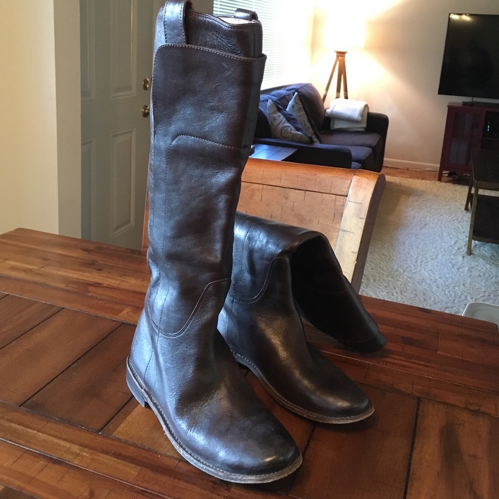 Frye dark brown leather boots
