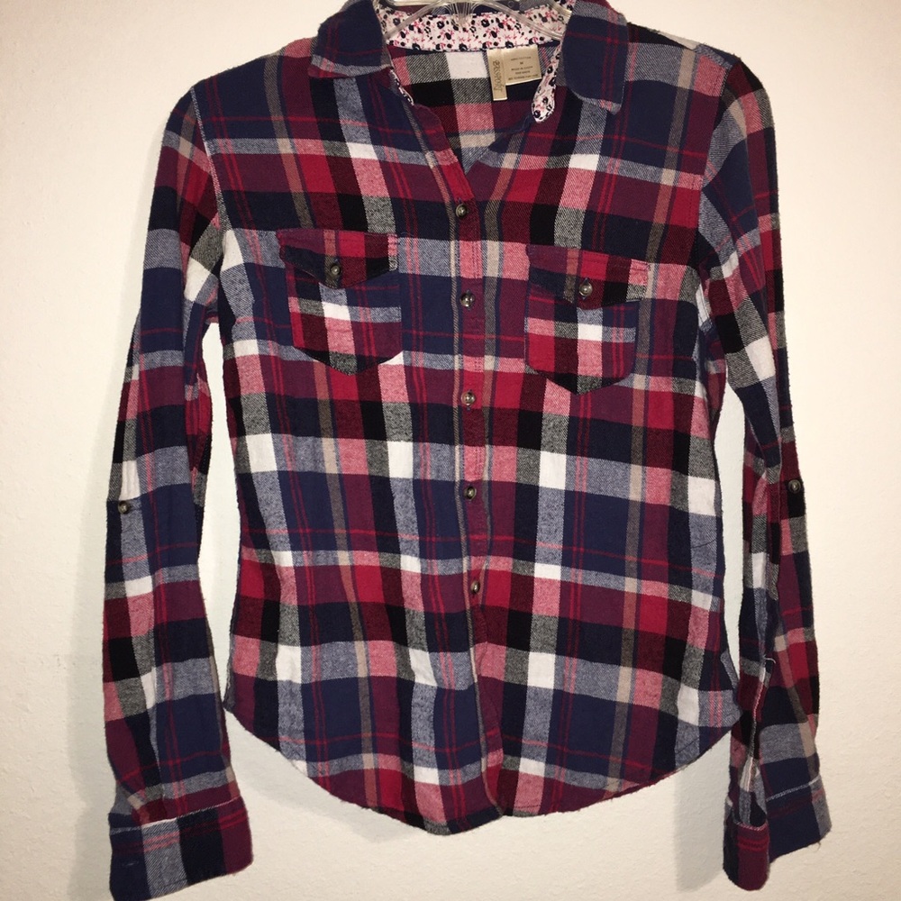 Plaid Long Sleeve Button Down Shirt