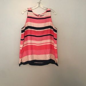 Pink and navy stripped shell.