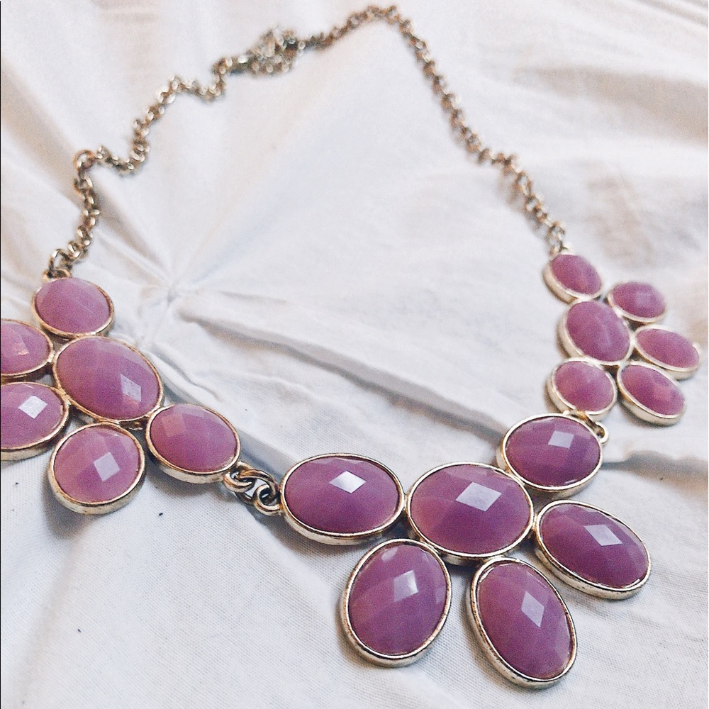 Purple gem statement necklace