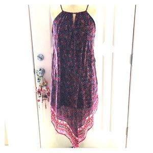 Halter Neck Red/Blue Dress