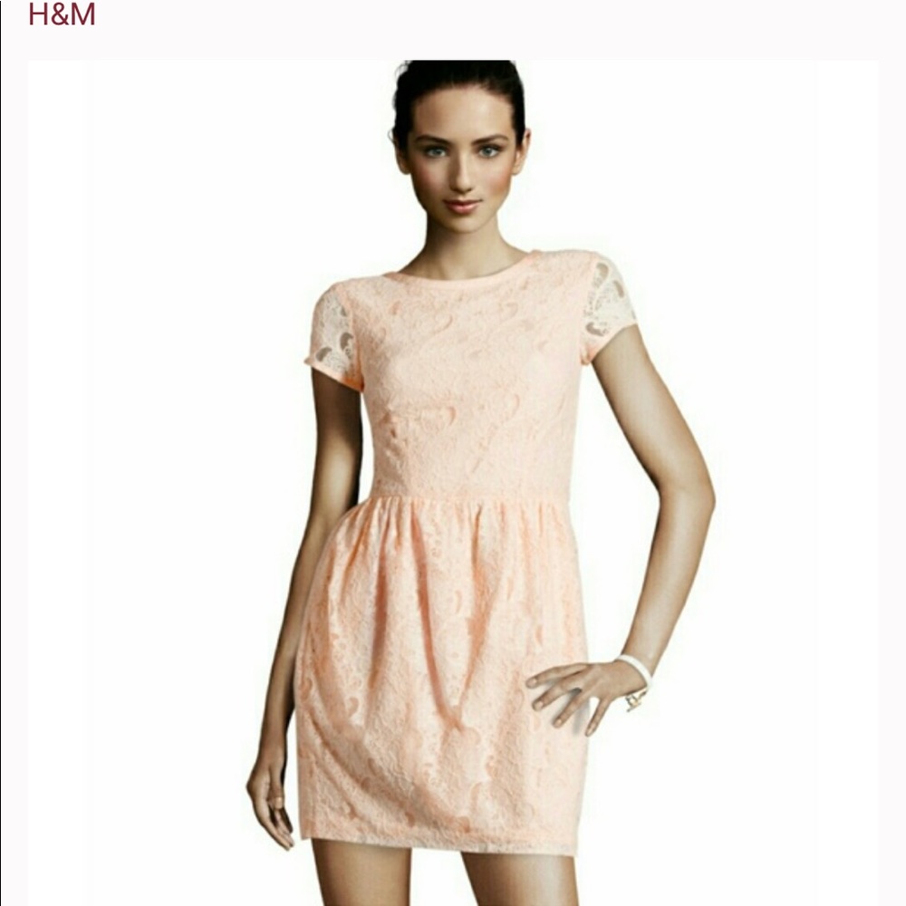 H&M peach lace dress