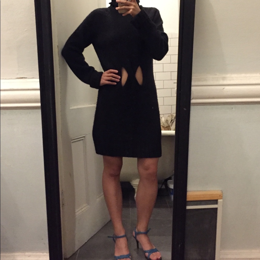 Moschino black knee length sweater dress