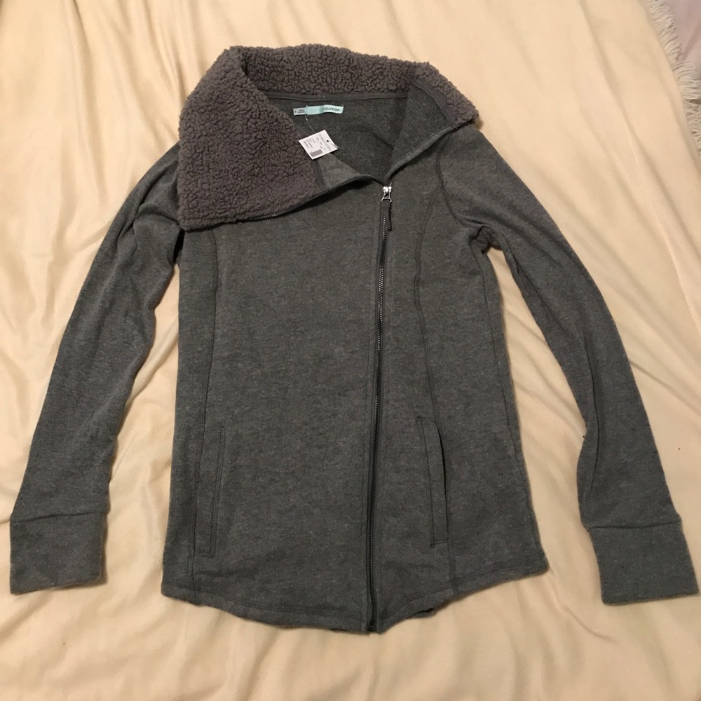 Maurices zip up fuzzy sweater.