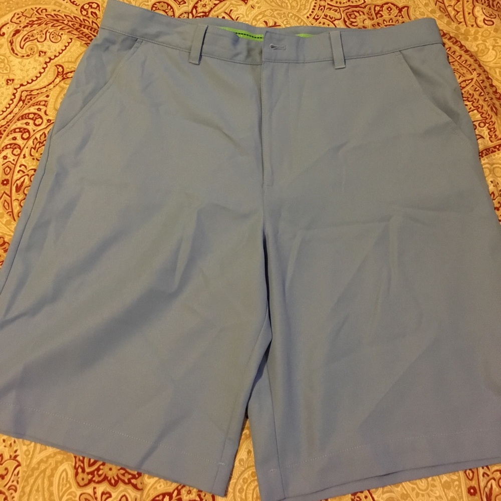 Men's blue golf shorts