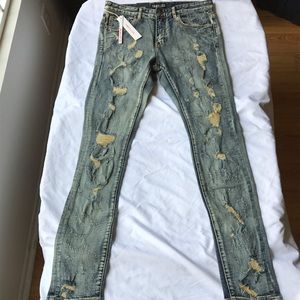 EMBELLISH "ERIKA SHOTGUN DESTROYED DENIM"