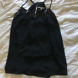 Black Sequin Tank Top