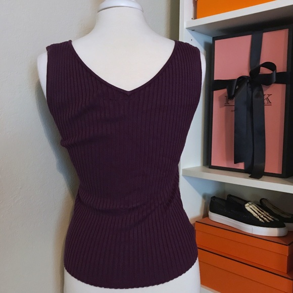 Purple Sequin Knit Sleeveless Top Sweater Sequence - Picture 5 of 8