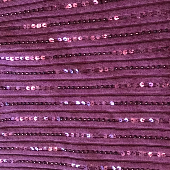 Purple Sequin Knit Sleeveless Top Sweater Sequence - Picture 6 of 8