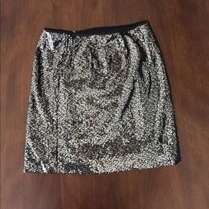 Sequin metallic skirt