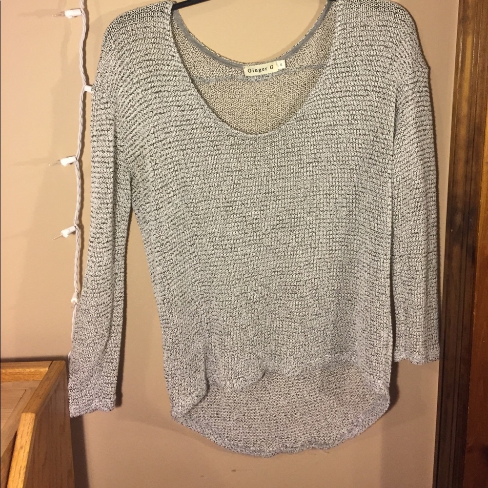 small gray fleck Sweater scoop neck