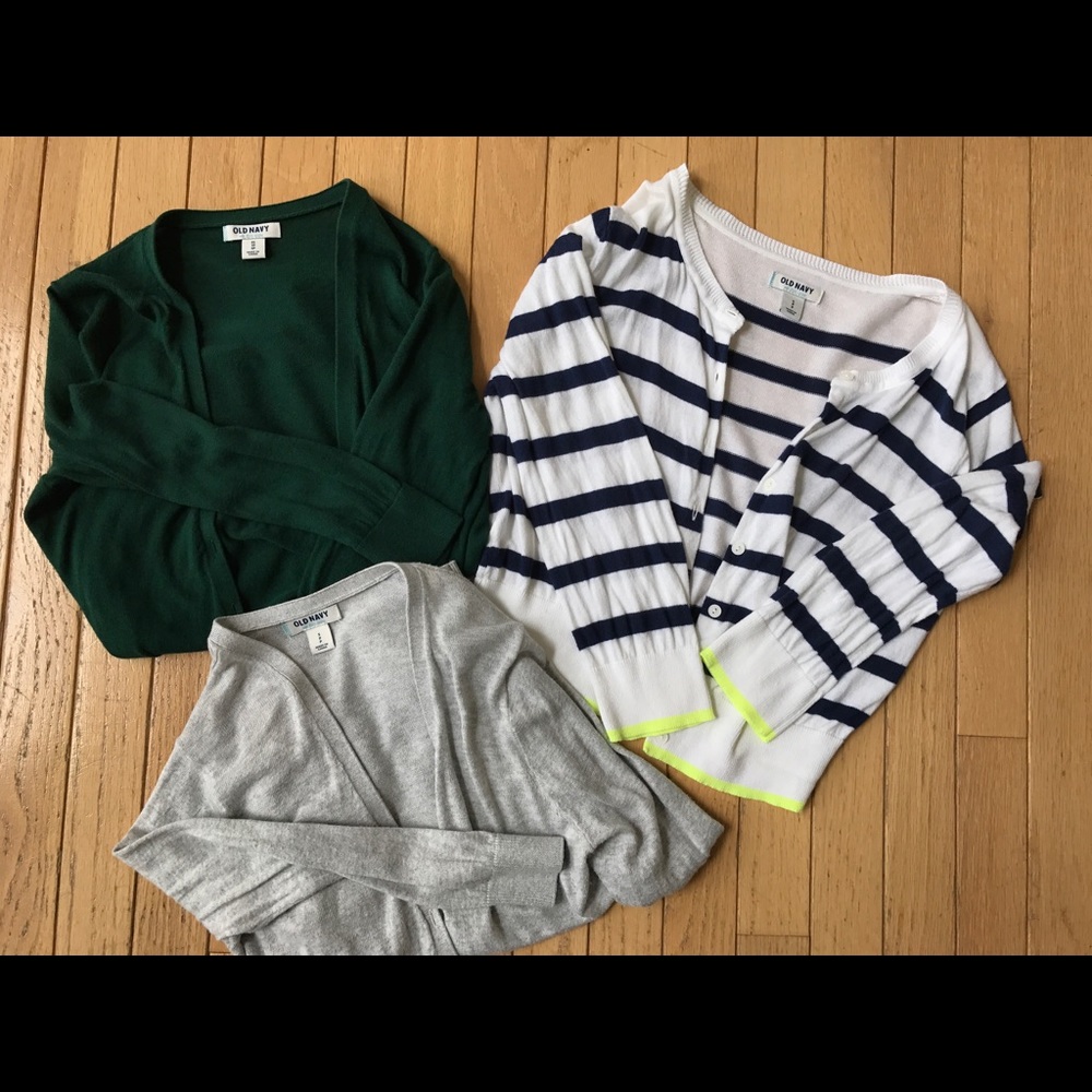 LOT of 3 sweaters, 3/4 sleeve gently loved, XS & S