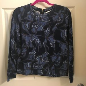 H&M Blue Patterned Sweatshirt Top