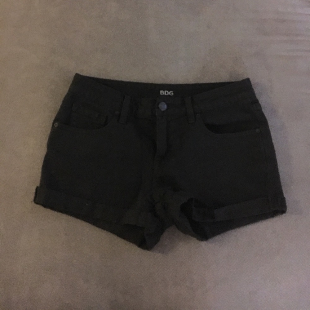 BDG Black mid rise shorts