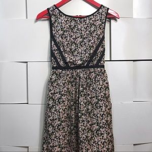 Floral Dress With Black Detailing.