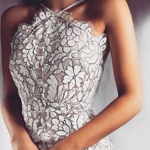 White lace floral dress