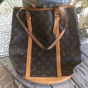 Authentic Louis Vuitton bucket bag salvage canvas