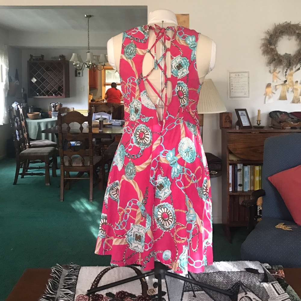 Flirty lace up back sun dress