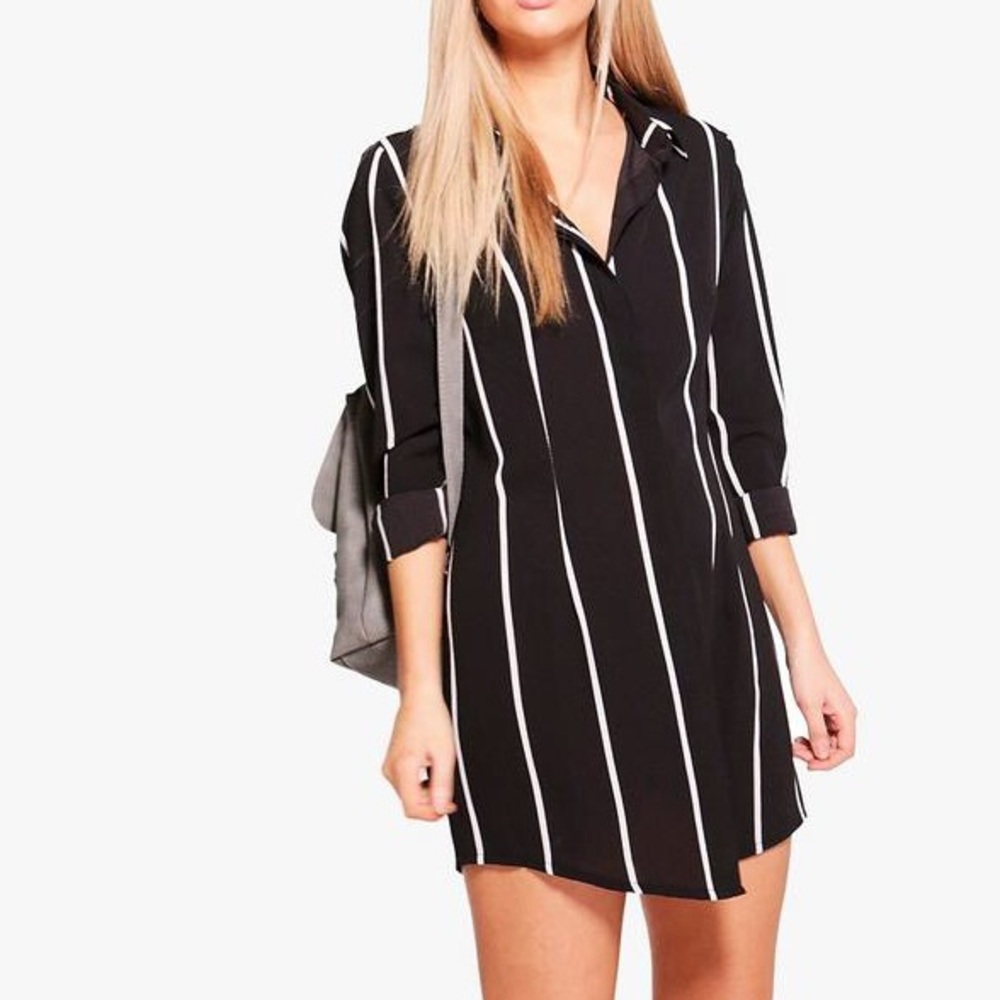 pin stripe midi dress